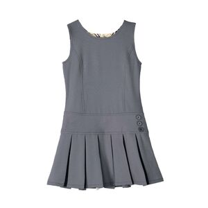 Bienzoe Girls Jumper Dress Stretchy Pleated Hem School Uniform Youth 10 Gray